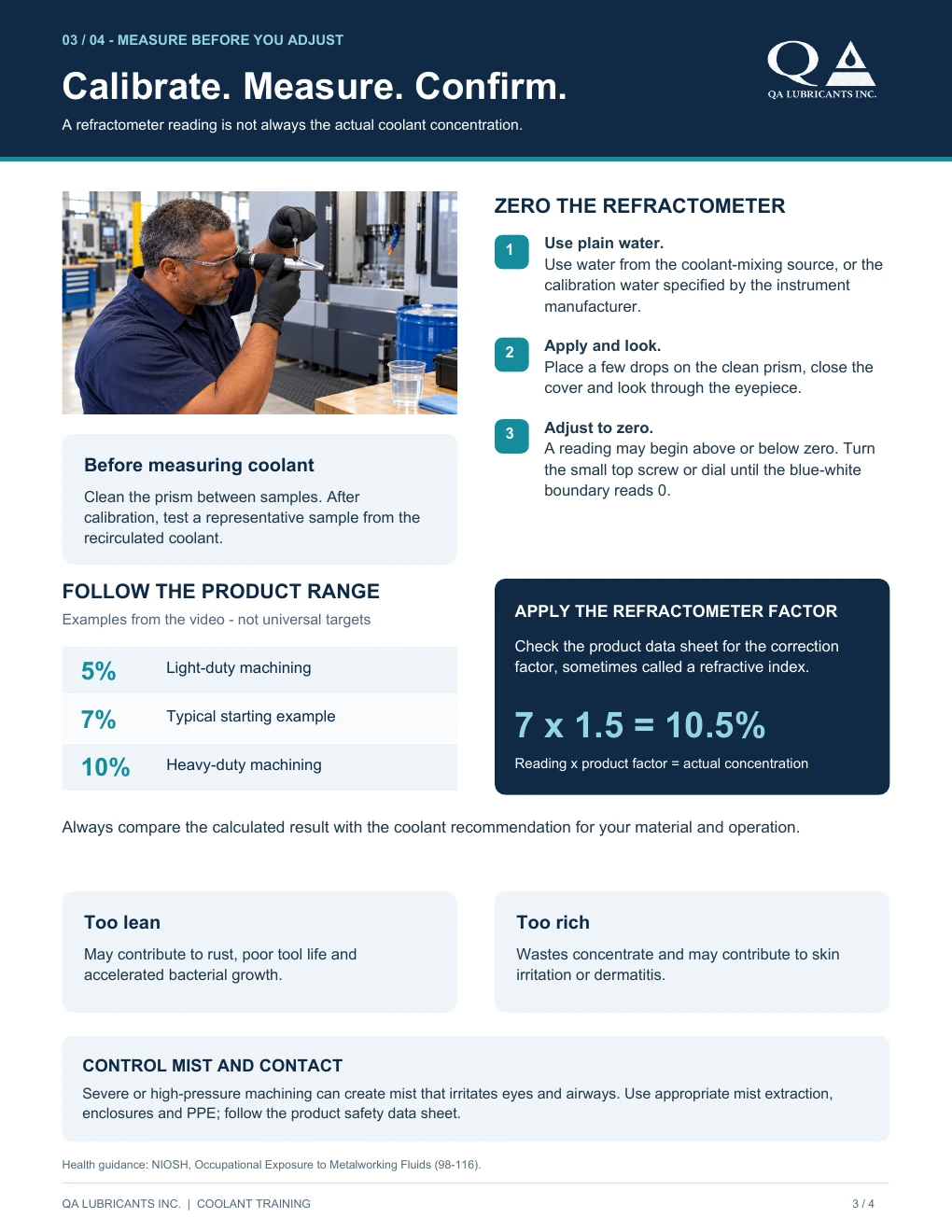 Coolant Basics training brochure, page 3 of 4