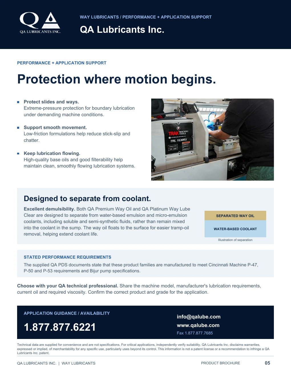 QA way lubricants brochure, page 5 of 5