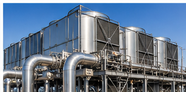 Large industrial circulating and cooling system equipment.