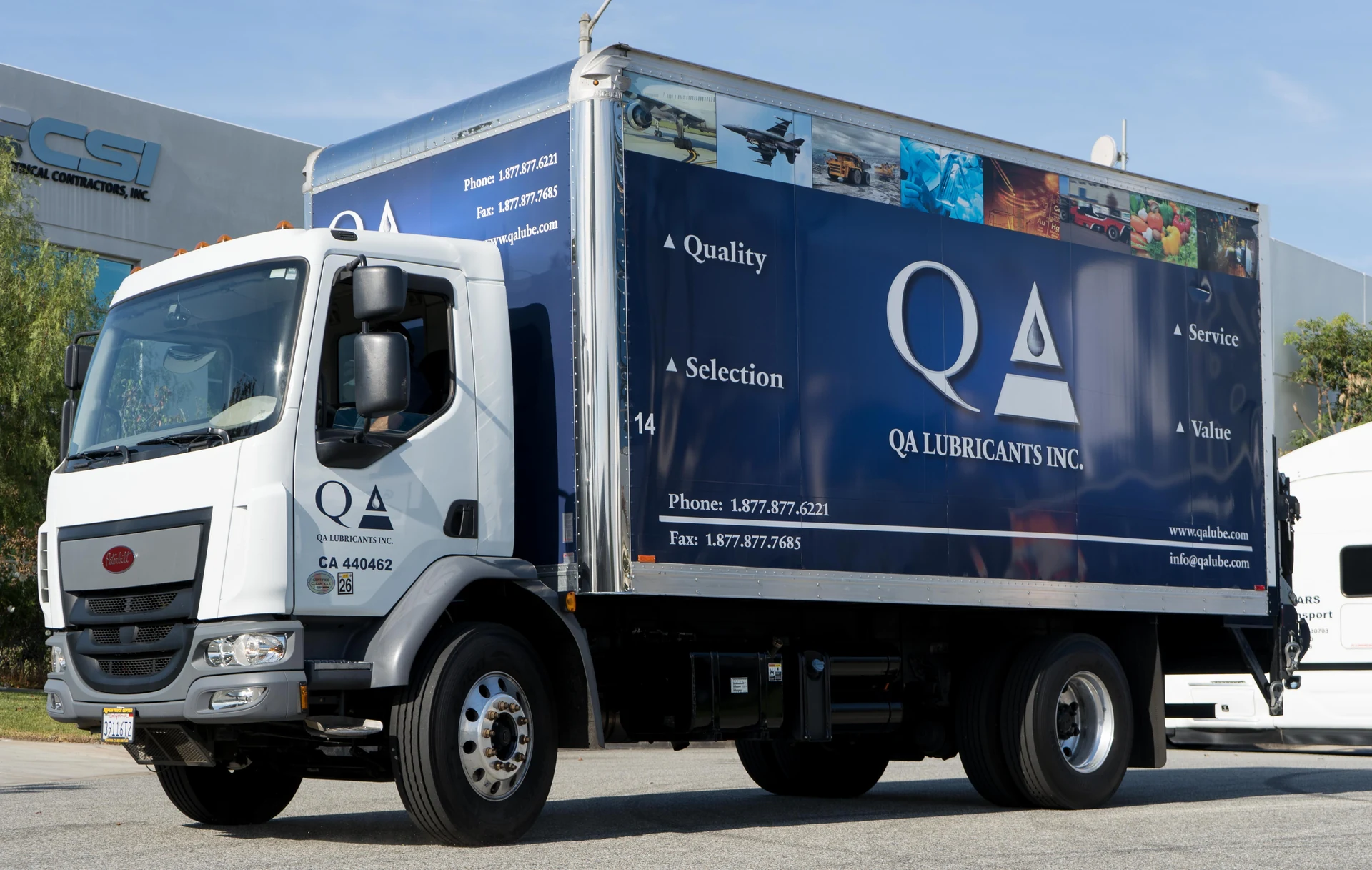 QA Lubricants branded delivery truck