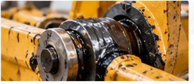 Heavy equipment shaft with industrial grease