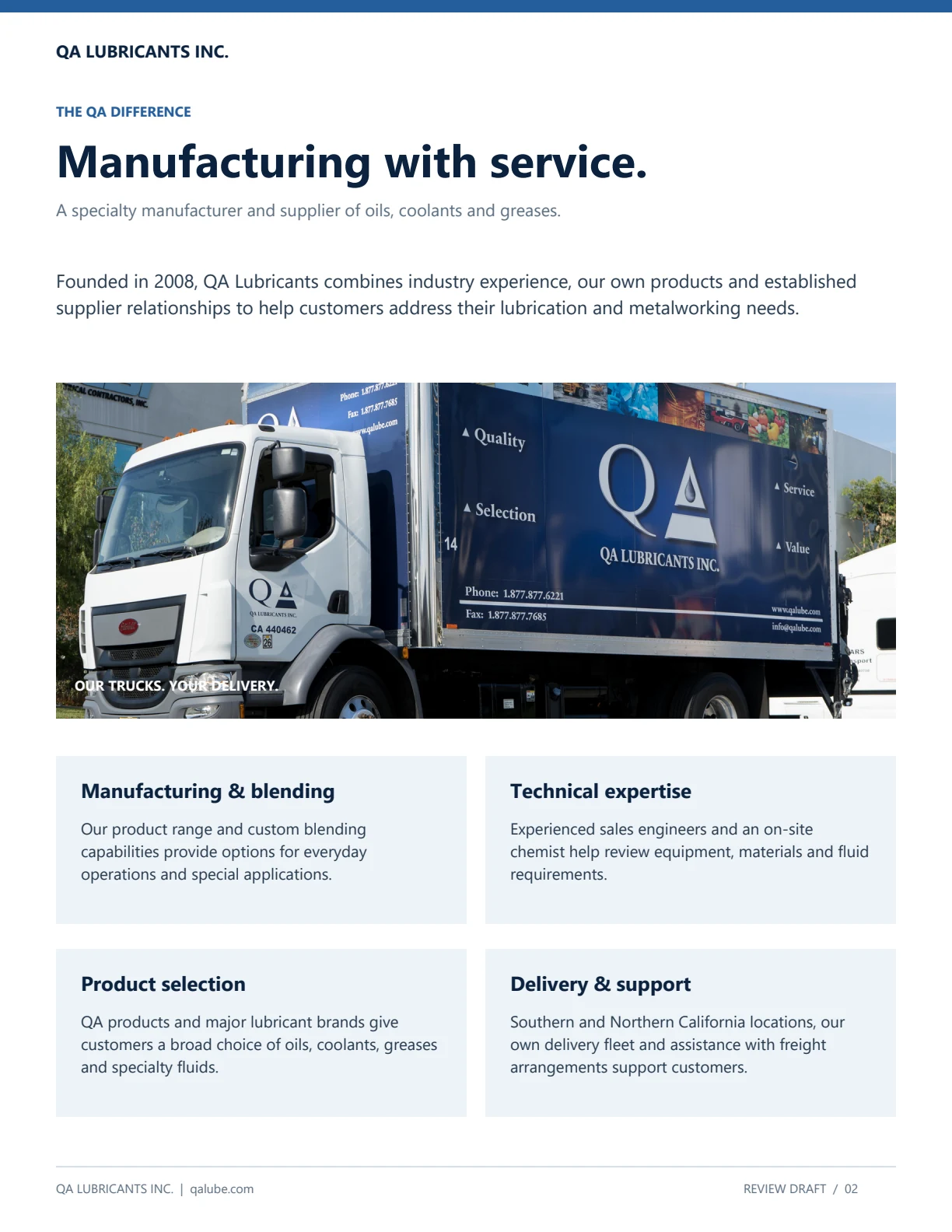 QA company brochure - updated, page 2 of 6